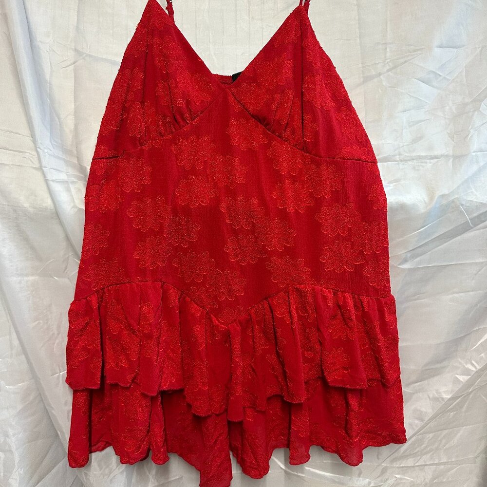 Wild Fable Women's Red Dress Game Day Ruffle Tiered Size XL New with Tags